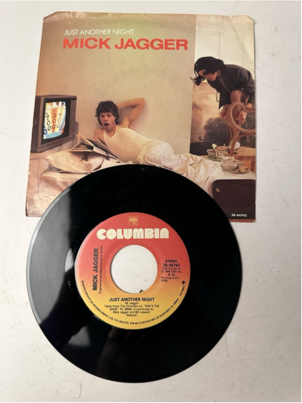 1985 Mick Jagger Just Another Night 7in 45 RPM Vinyl Record Picture Sleeve 80s